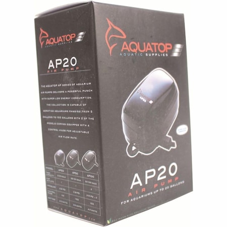 5-20 Gal Single Outlet Aquarium Air Pump - Black